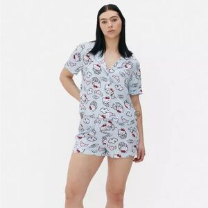 Hello Kitty Shirt And Shorts Pajamas